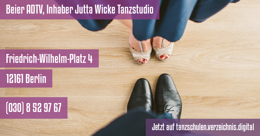 Beier ADTV, Inhaber Jutta Wicke Tanzstudio auf tanzschulen.verzeichnis.digital